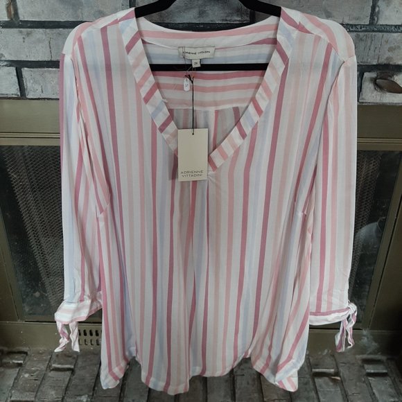 NWT Pastel Striped Blouse - Picture 1 of 4